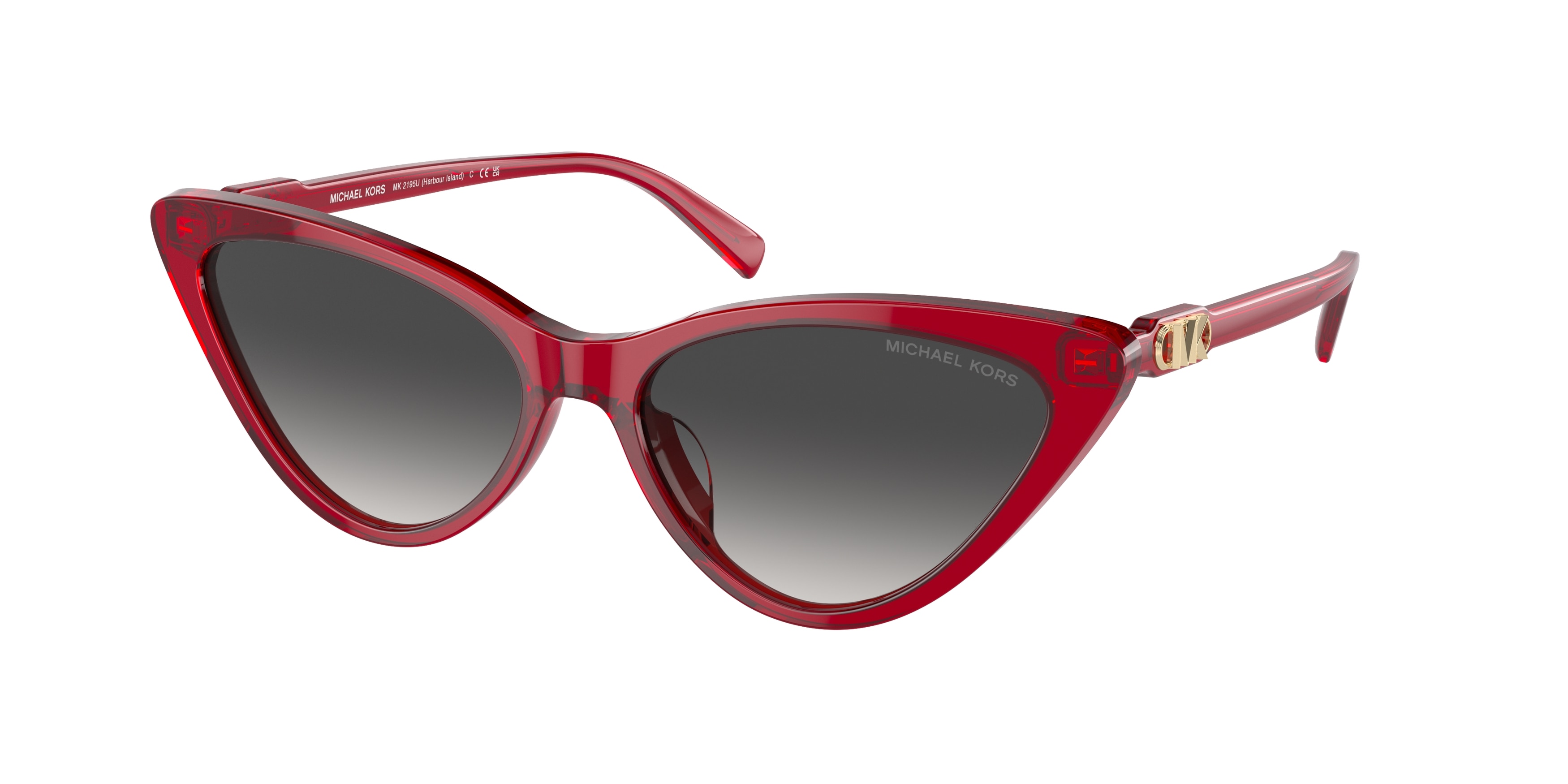 Michael Kors Femme MK2195U Harbour Island 39558G Lunettes De Soleil AcéTate Rouge Gris Cat Eye Normale Ombré-image